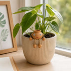 Ceramic Plant Watering Spike, Smiling Pot Character Slow-Release Water Dripper for Indoor Potted Plants, Houseplants and Home Garden, Terracotta Brown, 1 Pack (Small) - Image 3