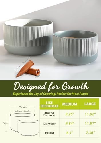 Ceramic Planters - House Grey-Blue Big Plant Pot, Set of 2 - Image 2