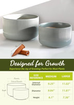 Ceramic Planters - House Grey-Blue Big Plant Pot, Set of 2 - Image 2
