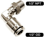 Beduan Brass BPL Push to Connect Air Fittings Elbow 1/2" Tube OD x 1/2" NPT Male 90° Degree Adapter (Pack of 5) - Image 2