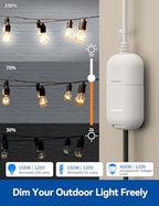 ELEGRP PQR11 Outdoor Smart Dimmer Plug Waterproof IP66, Smart WiFi Plug Compatible with Alexa & Google Assistant, Outdoor Dimmer for String Lights, No Hub Required, UL Certified, 2 Pack, Grey - Image 4