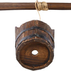 Wooden Wishing Well Planter with Hanging Bucket, 53 Inch, Brown - Image 7