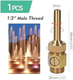 1 piece 1/2 3/4 1 Adjustable Brass Fountain Nozzle Built-in Valve Water Jet Straight Sprinkler(1I2 Inch male) - Image 2