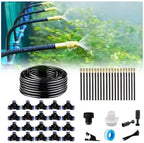 New drip Irrigation kit, Automatic Garden Watering System, Quick Connector and 360-degree Bending Dropper atomizing Copper Nozzle, Garden Plant Lawn Courtyard Watering System. (82FT) by MOCOBER