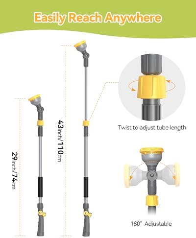 VOXON Garden Hose Watering Wand 29-43 Inch Adjustable Spray Wand - Image 2