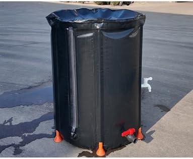 Foldable Rainwater Collection Barrel with Filter and Spigot - Portable Water Tank for Efficient Yard and Lawn Irrigation by Unknown