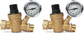 U.S. Solid 3/4" GHT RV Water Pressure Regulator, Adjustable Lead-Free Brass Water Regulator Valve with Gauge & Filter for RV, Camper & Garden Hose (Pack of 2) by USSolid