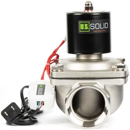 U.S. Solid Smart WiFi Stainless Steel Solenoid Valve, 2", 110V AC, Normally Closed, App Remote Control for Irrigation & Automation by USSolid