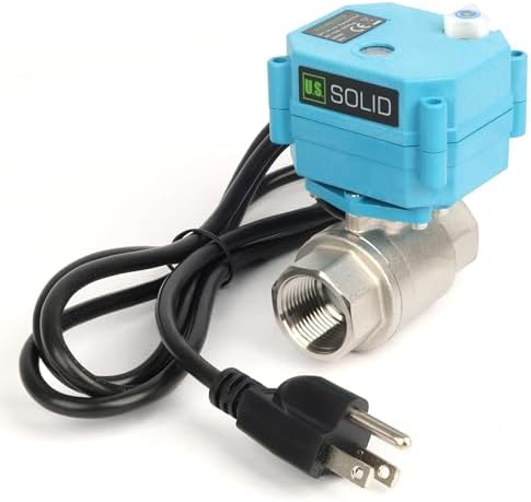 U.S. Solid 3/4 inch NPT 304 Stainless Steel Motorized Ball Valve - Plastic Electrical Ball Valve, 2 Wire Auto Return, AC 110~230V, Normally Closed, IP67, NSF Certified by USSolid