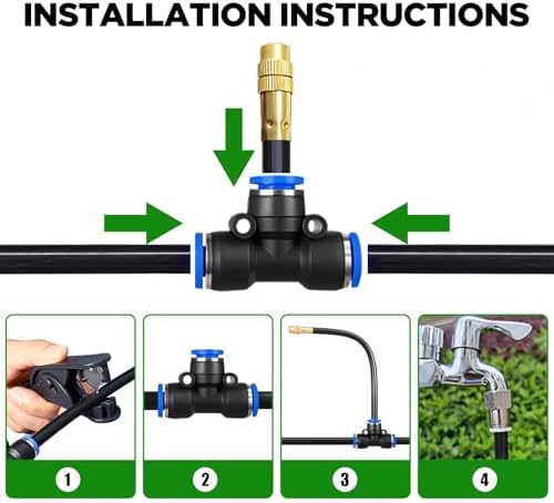 DEMORA 50FT Automatic Drip Irrigation Kit, Bendable Watering Hose with Multi Sprinkler Heads, Misting System for Garden Yard Outdoor Plants Greenhouse - Image 4