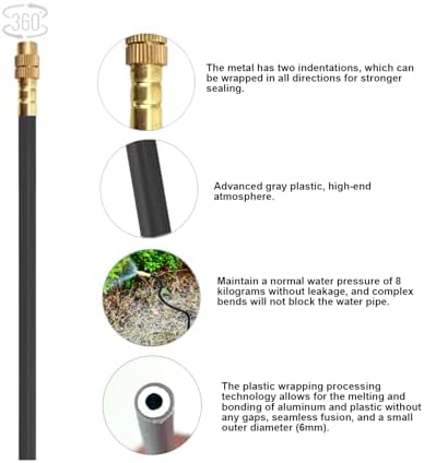 New drip Irrigation kit, Automatic Garden Watering System, Quick Connector and 360-degree Bending Dropper atomizing Copper Nozzle, Garden Plant Lawn Courtyard Watering System. (82FT) - Image 6