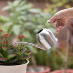 Watering Can Water Can Long Mouth Watering Can Green Plant Stainless Steel Gardening Tool Watering Can Watering Can Indoor Plants(Rosd Gold,900ML) - Image 5