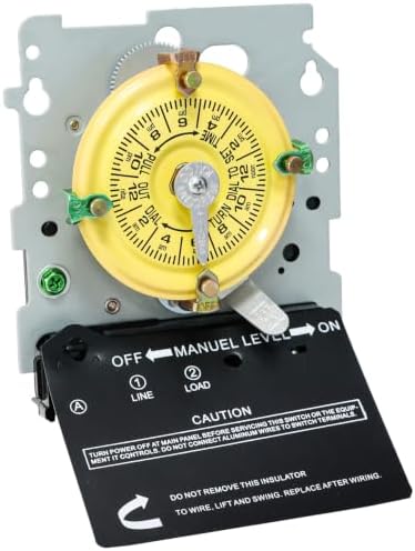 T101M Mechanical Timer Switch,120V AC SPST 40A,60Hz, Pool Pump Switch,Heavy Duty Pool Timers Outdoor,Timer for Lights HVAC Systems,24 Hour 12 ON/Off for Pump, 3 Years Warranty by Unknown