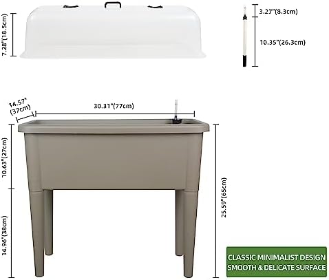 Dexceder 13.2 Gallon Self Watering Raised Garden Bed (Light Brown) - Image 3