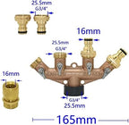 Hose Connector Adapter Garden Water Pipe With 3/4" Thread 4-way Diverter Brass Garden Faucet Diverter Four Valve Group Irrigation Valve Quick Connector 1pcs (Color : A) - Image 6