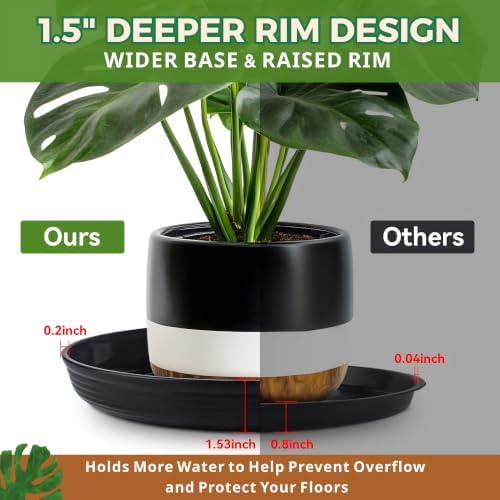 10 Pack Plant Trays 9 inch Heavy Duty Plant Saucers for Indoor Outdoor Use - Image 4