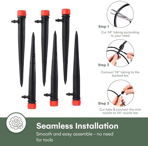 2WAYZ Drip Irrigation Kit - Plant Watering System, Automatic Irrigation System for Patio Garden Farm - Set of Blank Distribution Tubing Hose + 20pcs Misters + Adjustable Nozzle Emitters - Image 4