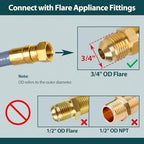GASPRO 24 FT 1/2" ID Natural Gas Hose, Low Pressure LPG Hose with Quick Connect, for Weber, Char-broil, Pizza Oven, Patio Heater and More (NOT 3/8”) - Image 4