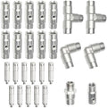 High-Performance Brass Patio Misting Kit – 11 Brass Anti-Drip Micro-Nozzles & 16 3/8″ Slip Connectors for High-Pressure Outdoor Cooling Misting (UNC 10/24, 0.012″ Precision Orifice, 280-1500 psi) by TLTOOLEGIN