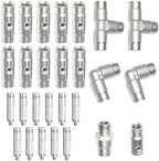 Brass Patio Misting Kit – 11pcs Brass Micro-Nozzles & 16pcs 3/8″ Slip Connectors for Outdoor Cooling (UNC 10/24, 0.012″ Precision Orifice, 15-280 psi) by TLTOOLEGIN