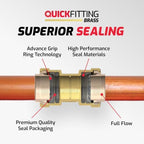 QuickFitting 1/2" Brass Push-to-Connect Slip Repair Coupling, 3 Pack - Image 4