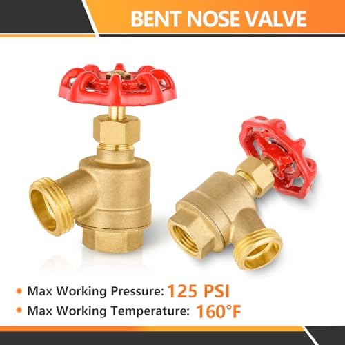 50PC HeSun 1/2" FIP Inlet x 3/4" MHT Outlet Brass Bent Nose Valve - Image 4