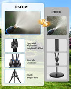 Rafow Standing Misters for Outside Patio - Adjustable Height 3.6-5.2FT Misting System Line 26.5FT Portable Water Misters for Cooling Outdoor with Tripod Base Stand Mister for Backyard Pool BBQ Party - Image 3