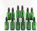 YIZHAO Green Glass Spray Bottles 2oz, with Small Fine Mist Spray, Metal Cap, Refillable for Essential Oil,Travel,Cleaning,Perfume,Aromatherapy,Makeup – 12 Pcs by YizhaoGlassSprayandDropperBottles
