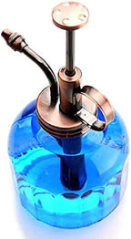 Plant Mister-Blue Glass Bottle & Brass Sprayer (Antique Copper) - Image 6