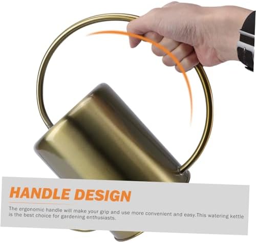 Generic Stainless Steel Long Spout Watering Can Practical Brass Watering Pot for Indoor Outdoor Plants Precise Pouring Leak-Resistant Design Comfortable Grip Gardening Tool - Image 4