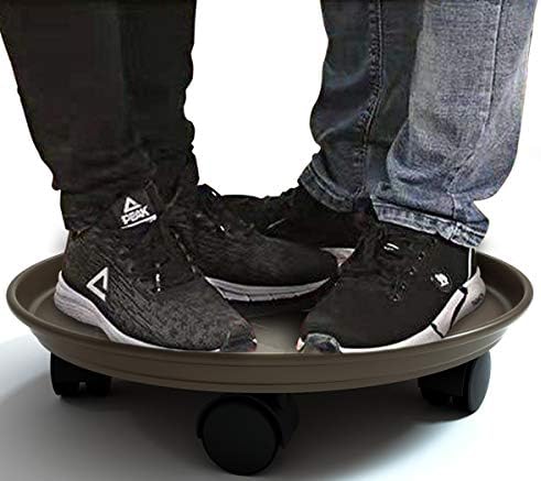 Plant Caddy with Wheels 14 Inch - 4 Pack Plant Caddy on Wheels Heavy Duty,Plant Stand with Wheels,Plant Dolly Plant Tray with Wheels Planter Caddies Indoor/Outdoor, Brown - Image 5