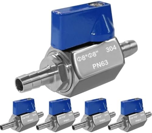 Beduan 5/16” Barb Ball Valve 304 Stainless Steel Mini Shut Off Valve 5 PCS by Beduan