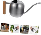 Stainless Steel Watering Can and Thin Spout 1.2l with Wooden Handle - Image 7