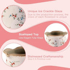Ceramic-Planters-for-Indoor-Plants with Saucer, 6 inch Vintage Ice Crackle Glaze Plant Pots with Drainage Holes, Decorative Flower Pots for Outdoor Garden Home Decor, Tuscan Pot for Plant - Image 6