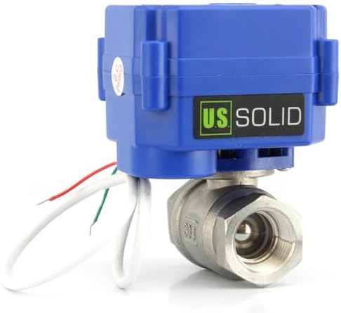 U.S. Solid Motorized Ball Valve- 1/2" NSF Certified 304SS Ball Valve with Full Port, 9-24V AC/DC and 2 Wire Auto Return Setup (Pack of 12) - Image 4