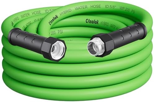 Rubber Garden Hose 30 ft, 5/8" Lightweight Water Hose, Aluminum Fittings by otnofok
