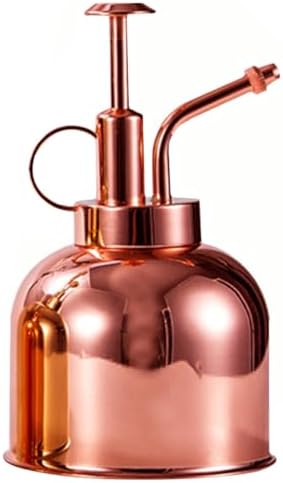 Vintage 300ml Watering Bottle with Pump for Succulents and Indoor Plants, Rose Gold Stainless Steel Plant Mister for Precise Mist Watering in Home Gardening by IWOWHERO