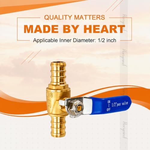 PEX Shut Off Valve 1/2 inch, Brass Ball Valves,5 Red&5 Blue - Image 6