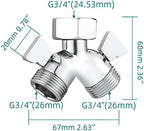 Tecmolog 2 Way Brass Hose Splitter Heavy Duty 3/4" Garden Hose Splitter with Shut Off Valve Chrome, DSF017A - Image 5