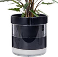 Phoenix Vine 8 Inch Self Watering Terracotta Planter, Black Terracotta Clay Pot with Glass Reservoir for Indoor Plants, Herbs, Flowers, Set of 1, 52-C-H-1 by Phoenix+Vine
