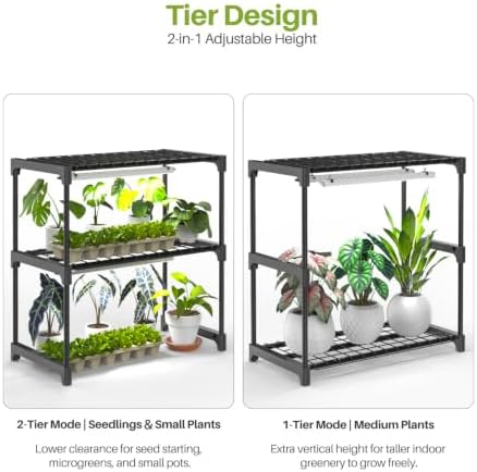 2-Tier Desktop Indoor Greenhouse with Grow Light, 11.8x23.6x23.6 - Image 7
