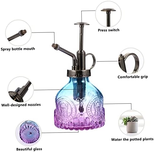 POPETPOP Vintage Glass Spray Watering Can Refillable and Portable for Plants Lightweight Design for Easy Use for Boys and Girls and Home - Image 5