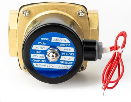 U.S. Solid 1-1/2 in Brass Electric Solenoid Valve, AC 110 V, Normally Closed, FKM Seal, 29 Cv, Semi-Direct, for Air Gas Fuel and Oil - Image 7