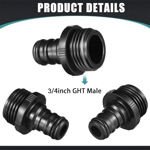 Threlaco 20 Pack Garden Hose Quick Connect with Shut Off Valve,3/4" Plastic Water Hose Connector Fittings,40 Male Adapters & 40 Washers for Sprinkler Nozzle Watering Repair - Image 2