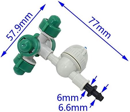 Garden Lawn Sprinkler Irrigation System 20 Pcs Fogger and Cross Misting Sprinkler with Anti-drip and 1/4" Single Barb Connector Hanging Sprinkler Garden Irrigation - Image 2