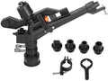 1-1/2" Impact Rain Gun Sprinkler with 2 Nozzles, Adjustable 360 Degree Automatic Rotating Garden Water Sprinkler, for Covering Large Areas, Tall Crops and Pastures Lawn Sprinkler by EVTSCAN