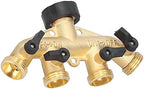 4-Way Brass Garden Hose Splitter, G3/4 Faucet Adapter - Image 7