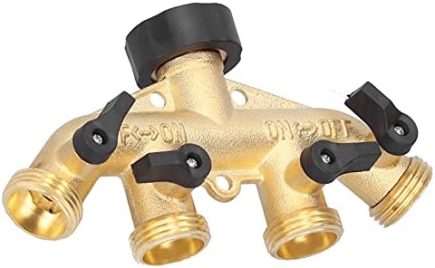 4-Way Brass Garden Hose Splitter, G3/4 Faucet Adapter - Image 7
