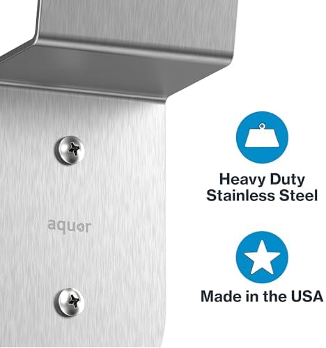 Aquor Stainless Steel Garden Hose Hanger, Sleek Hook for Outside Wall or Garage, Heavy Duty Garden Hose Holder Wall Mount for Storage - Bracket Holder for up to 75 ft x 5/8 inch - Image 3