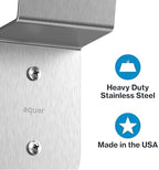 Aquor Stainless Steel Garden Hose Hanger, Sleek Hook for Outside Wall or Garage, Heavy Duty Garden Hose Holder Wall Mount for Storage - Bracket Holder for up to 75 ft x 5/8 inch - Image 3